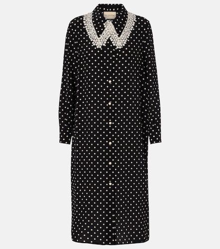 Hemdblusenkleid aus Seide mit Spitze - Valentino Garavani - Modalova