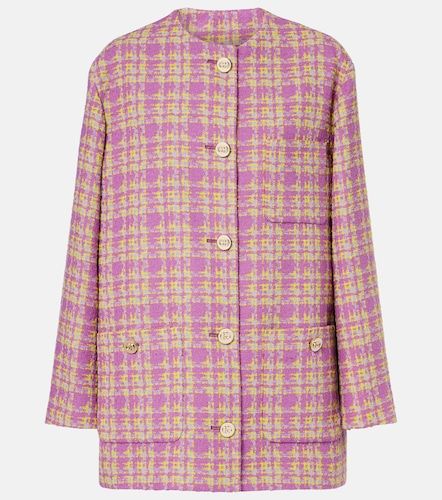 Giacca in tweed di misto cotone a quadri - Gucci - Modalova