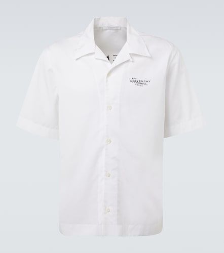 Camicia bowling in popeline di cotone con logo - Givenchy - Modalova