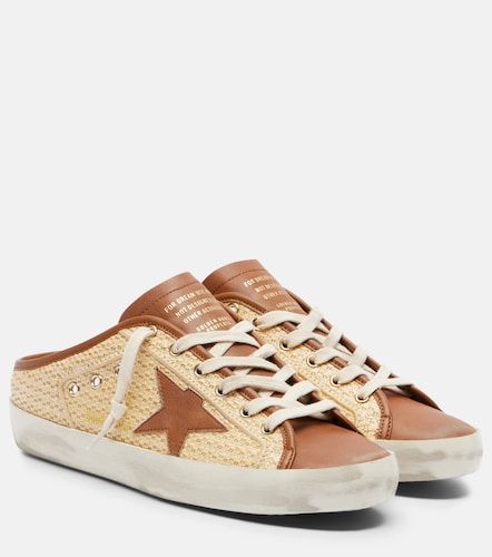 Super-Star raffia and leather mules - Golden Goose - Modalova