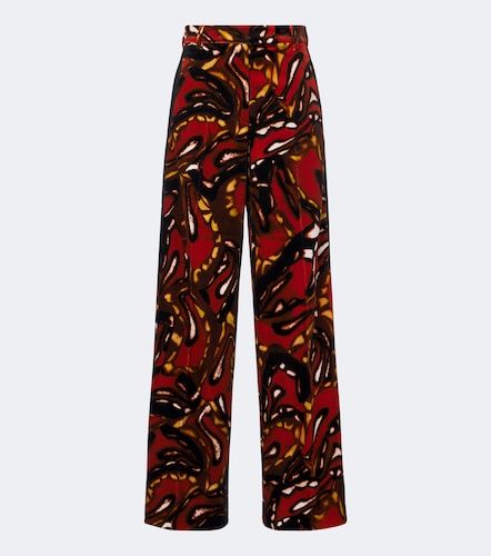 Printed cotton-blend wide-leg pants - Dries Van Noten - Modalova