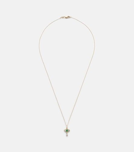 Collana in 18 kt con diamanti e smeraldi - Ileana Makri - Modalova