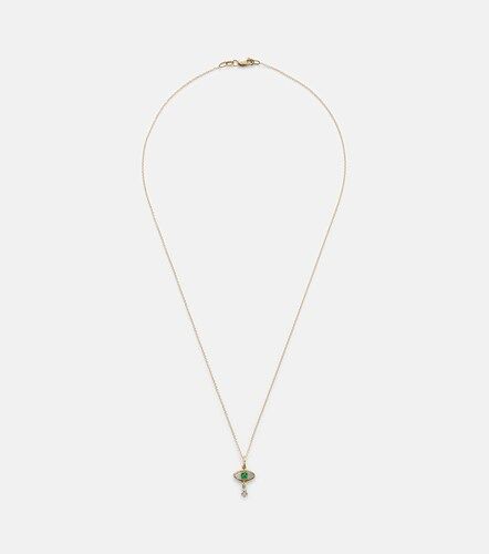 Collar de oro de 18 ct con esmeralda y diamantes - Ileana Makri - Modalova