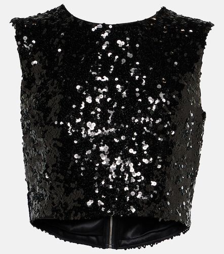 Top cropped con paillettes - Dolce&Gabbana - Modalova