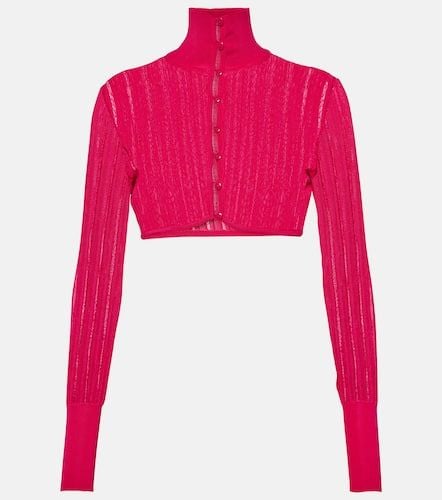 AlaÃ¯a Crinoline cropped mockneck cardigan - Alaia - Modalova