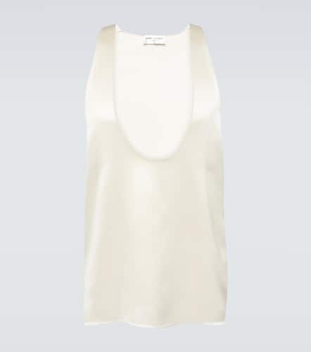 Tank top de crepé de satén de seda - Saint Laurent - Modalova