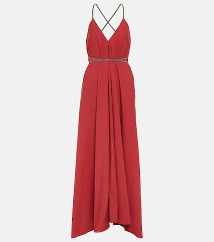 Belted cotton poplin maxi dress - Brunello Cucinelli - Modalova