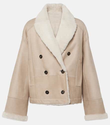 Leather and shearling reversible jacket - Brunello Cucinelli - Modalova