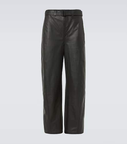 Twisted Belted leather wide-leg pants - Lemaire - Modalova