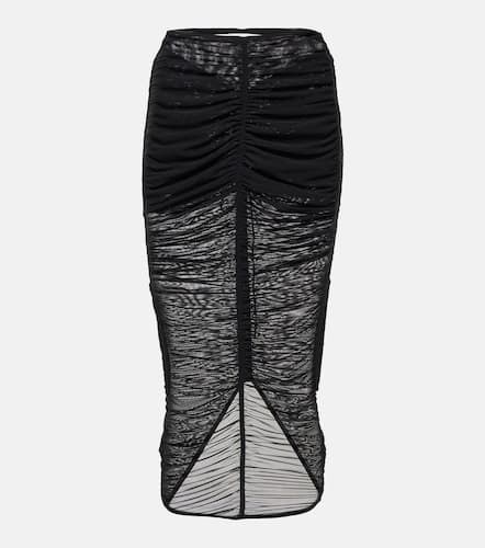 Cutout draped mesh midi skirt - Mugler - Modalova