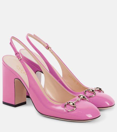 Horsebit patent leather slingback pumps - Gucci - Modalova