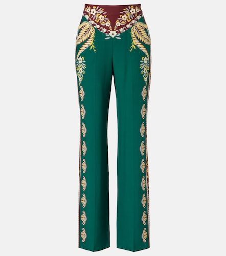 Pantaloni a gamba larga in seta con stampa - Etro - Modalova