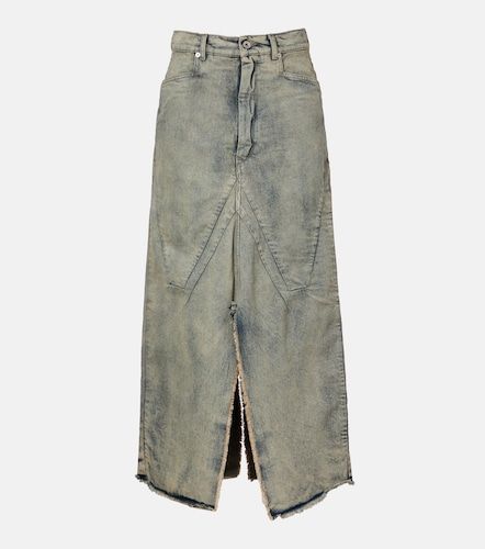 Gonna lunga di jeans distressed - Rick Owens - Modalova