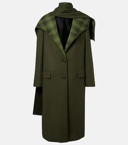 Scarf-detail wool-blend coat - The Attico - Modalova