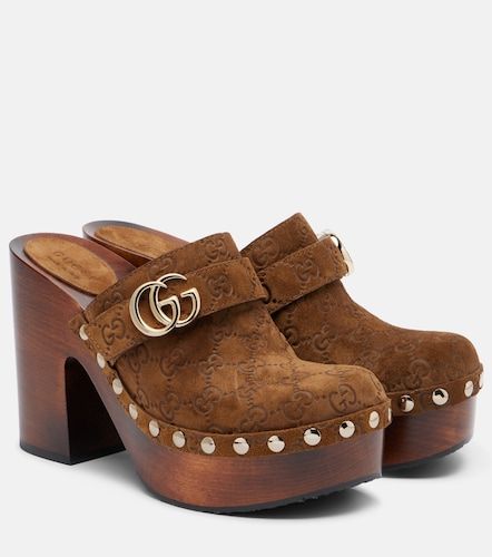 Gucci Double G GG suede clogs - Gucci - Modalova