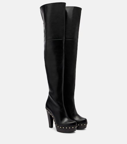 Lola studded leather over-the-knee boots - Chloe - Modalova