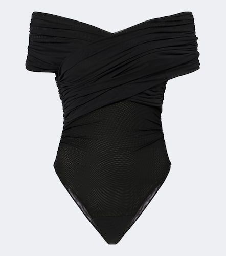 Off-shoulder ruched mesh bodysuit - SIR - Modalova