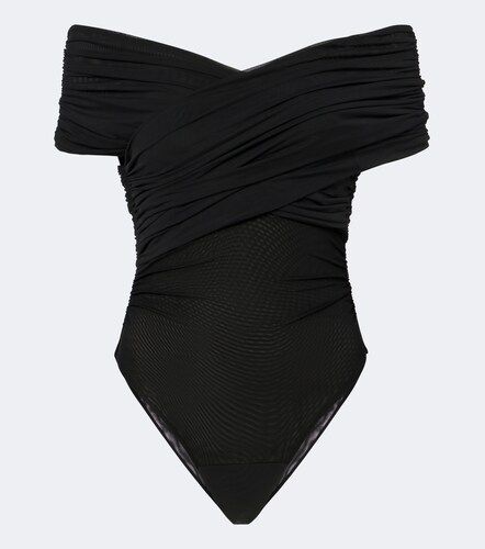 Body in rete off-shoulder con ruches - SIR - Modalova