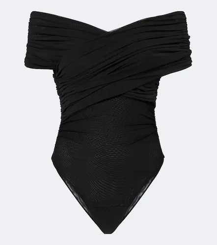 Off-shoulder ruched mesh bodysuit - SIR - Modalova