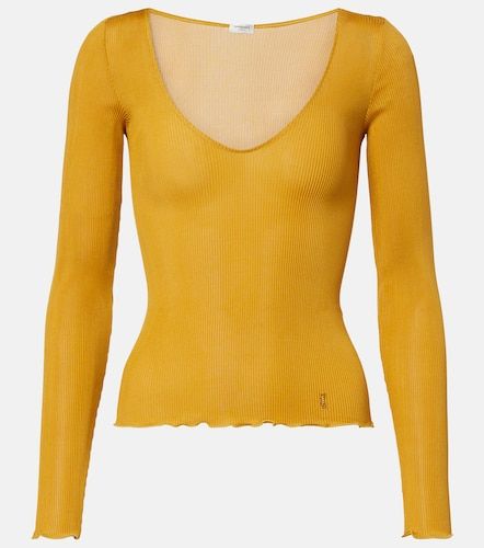Saint Laurent Top acanalado de seda - Saint Laurent - Modalova