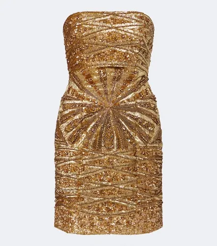 Embellished silk bustier dress - La Fuori - Modalova