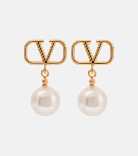 Valentino VLogo faux pearl earrings - Valentino - Modalova