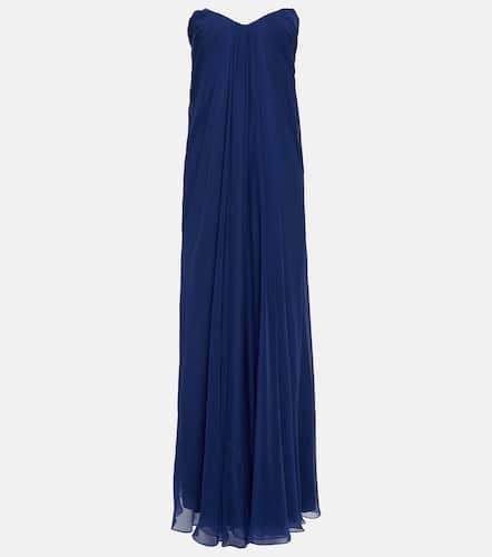 Strapless draped silk chiffon gown - Alexander McQueen - Modalova