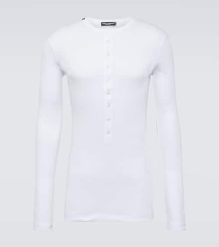 Re-Edition cotton jersey Henley shirt - Dolce&Gabbana - Modalova