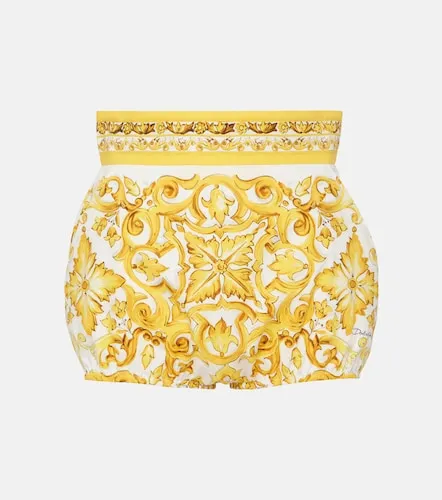 Shorts Majolica de tiro alto de algodón - Dolce&Gabbana - Modalova