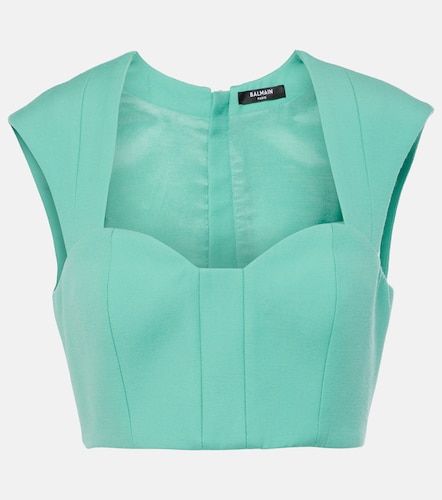 Balmain Top cropped in lana - Balmain - Modalova