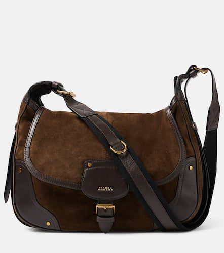 Sierra leather-trimmed suede shoulder bag - Isabel Marant - Modalova