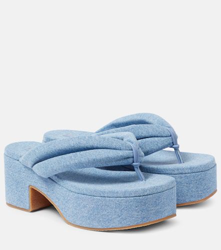 Denim platform thong sandals - Dries Van Noten - Modalova