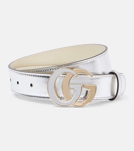Cinturón GG Marmont de piel metalizada - Gucci - Modalova