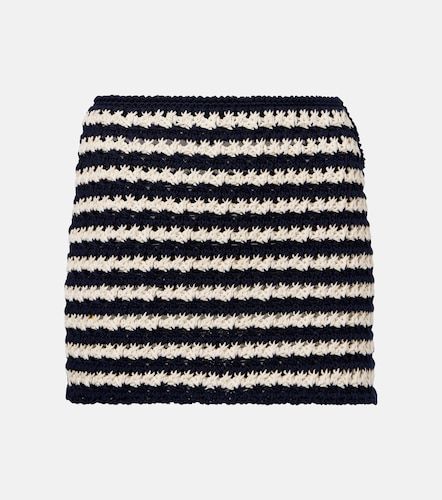 Minifalda de croché de algodón a rayas - Prada - Modalova