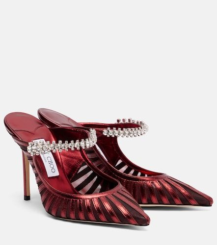 Mules Bing 100 de piel metalizada y malla - Jimmy Choo - Modalova