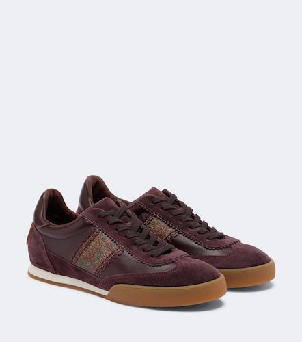 Pegaso suede-trimmed leather sneakers - Etro - Modalova