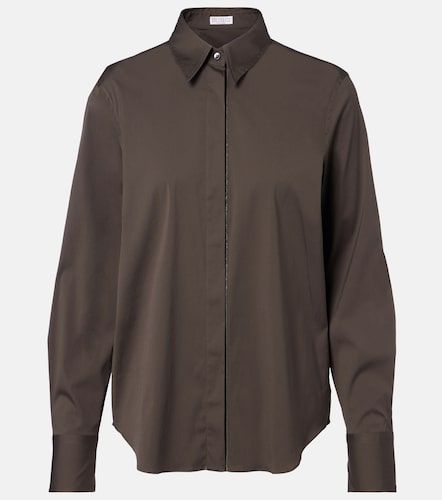 Camicia in popeline di misto cotone - Brunello Cucinelli - Modalova