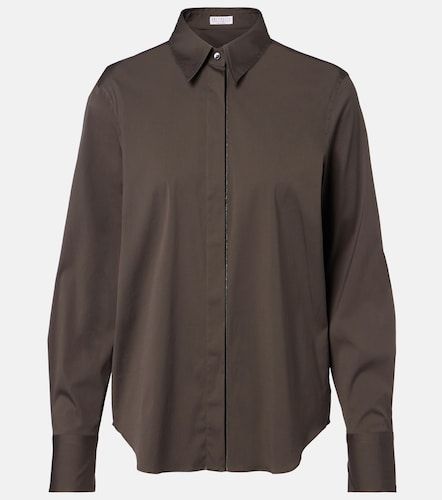 Camicia in popeline di misto cotone - Brunello Cucinelli - Modalova