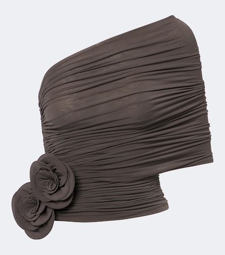 Top drapeado con apliques florales - Magda Butrym - Modalova