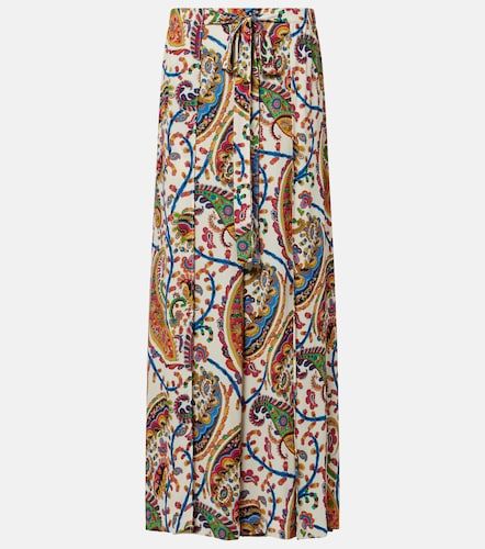 Gonna lunga plissé con stampa paisley - Etro - Modalova