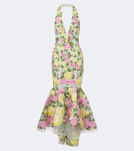 Là Fuori Vestido midi La Roseraie de tul con aplique floral - La Fuori - Modalova