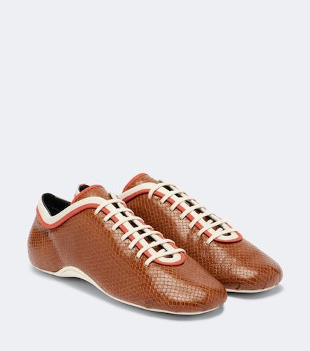 Snake-effect leather sneakers - Dries Van Noten - Modalova