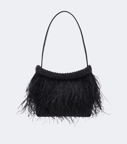 Winslow feather-trimmed shoulder bag - Staud - Modalova