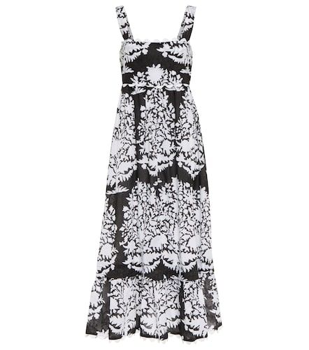 Vestido midi en gasa de algodón estampado - Juliet Dunn - Modalova