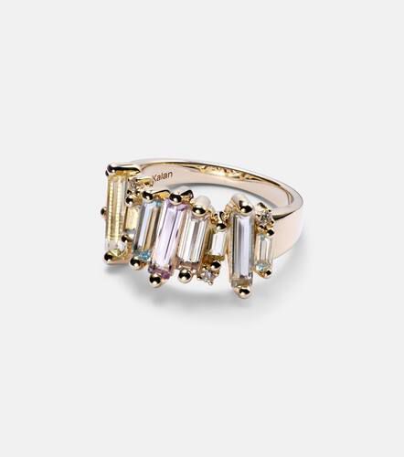 Pastel Rainbow 14kt gold ring with diamonds - Suzanne Kalan - Modalova