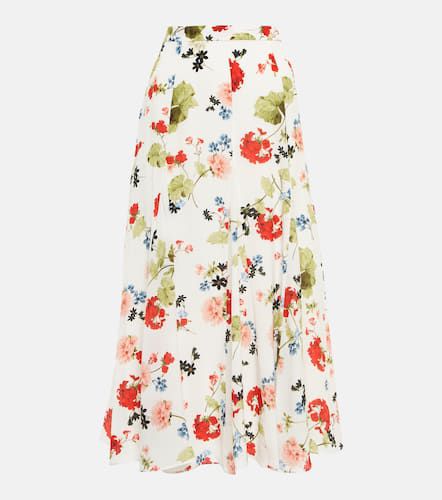 Christina floral silk midi skirt - Erdem - Modalova