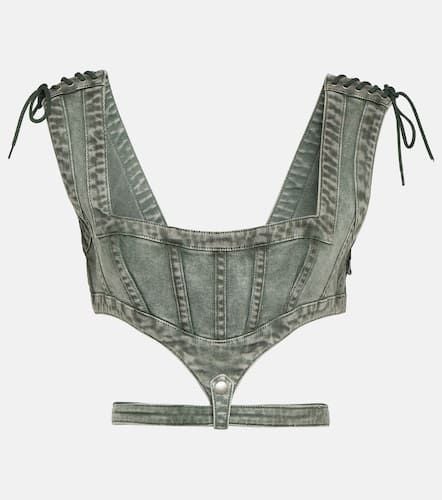 X KNWLS cutout denim corset top - Jean Paul Gaultier - Modalova