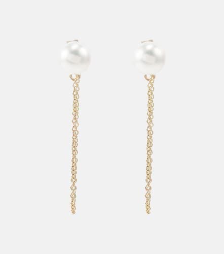 Kt gold drop earrings with pearls - Mateo - Modalova