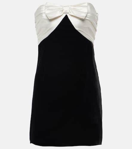 Bow-detail strapless velvet minidress - Alessandra Rich - Modalova