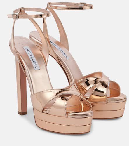 Divine mirrored leather platform sandals - Aquazzura - Modalova